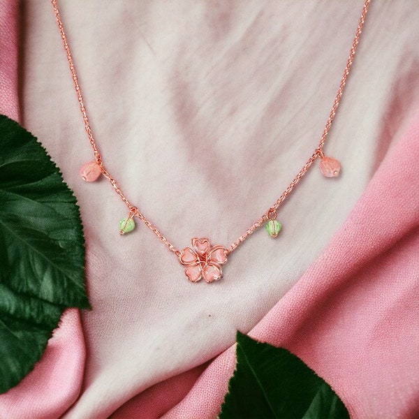 Japanese Cherry Blossom Necklace | japanese necklace, minimalistisch kette, japanese artful, japanese flower artful, geschenkidee, elegance