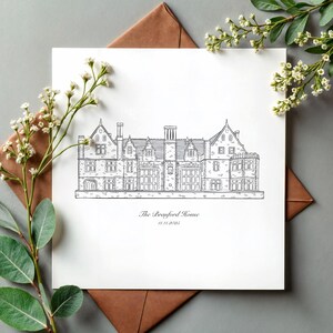 Custom Wedding Venue Illustration, Personalized Drawing for Wedding Invitation, Anniversary Keepsake, Bridal Shower or Engagement Gift