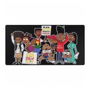 Black Lives Matter Black Cartoon Characters Black History Month Desk Mats
