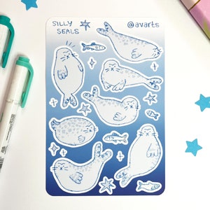 Silly Seals Sticker Bogen 10x15cm