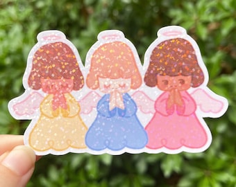 Three Little Angels Holographic Sticker