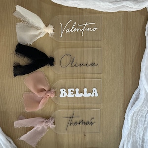Cartão de lugar de casamento | Nome personalizado em acrílico | Etiqueta de bagagem | Cartão de lugar personalizado | Cartão de lugar com nome | Decoração de mesa de casamento | Acrílico transparente