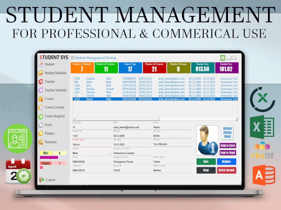 Student Management System: Excel VBA School Planner (windows) - Etsy