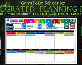 GanttToDo Excel Scheduler: Task Tracker & Calendar (Digital Download)