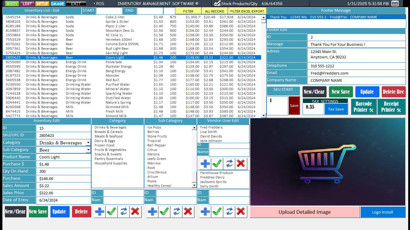 Excel Inventory Tracker & POS: Barcode, QR Code Generator (digital ...