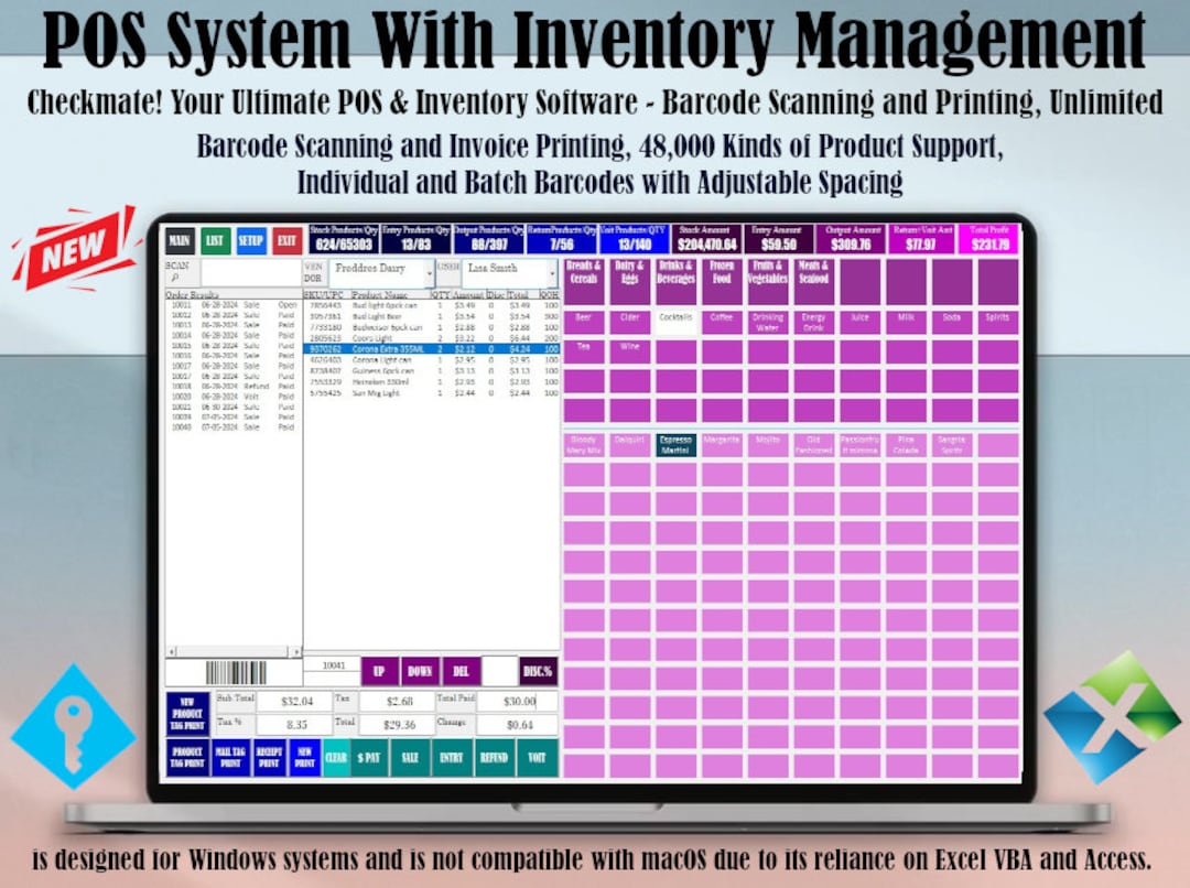 Point of Saleinventory System Excel POS Inventory Retail Pro POS Sales