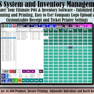 Inventory Management | Sales Tracker | POS System | POS Inventory | Print Barcode | Works on Windows (as shown)-Includes Excel sheet for Mac