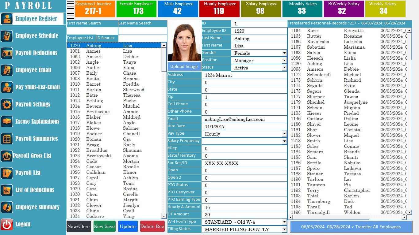 Excel Payroll Software – Fully Automatic Employee Payroll System (pay ...