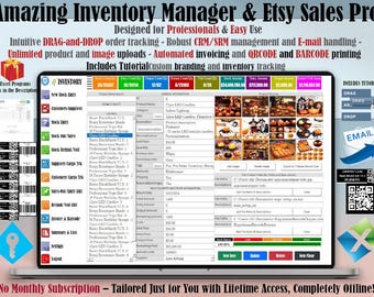 Etsy Sales Management Program: Inventory, CRM, Invoicing (Windows Compatible)