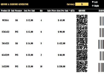 QR Code & Barcode Generator: Infinite Color Excel App (PDF)