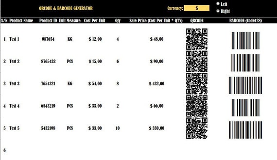 QR Code & Barcode Generator: Infinite Color Excel App (PDF)