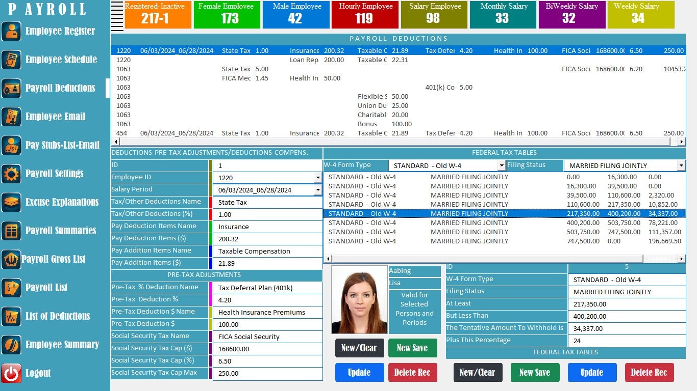 Excel Payroll Software – Fully Automatic Employee Payroll System (pay ...
