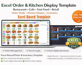 Excel Inventory Order Management Template | Restaurant Cafe Stock Tracker (Digital Download)