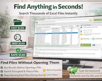 Search Multiple Excel Files – Find Text in File Names & Worksheets (Even Protected Files) Windows