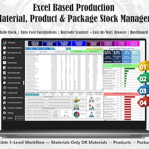 Inventory Tracker – Product, Material & Package Stock System (Offline Excel)