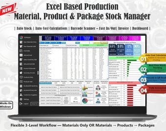 Inventory Tracker – Product, Material & Package Stock System (Offline Excel)