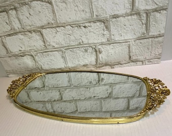 Vintage Vanity Mirror Gold Hollywood Regency Style