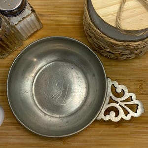 Vintage Pewter Bowl with Handle by International Pewter