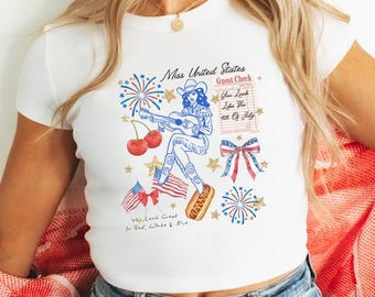 Miss USA Baby Tee, American Dream Tee, Usa Baby Tee, American Baby Tee, July 4th Tank Top, American Crop Top, USA Tank Top USA American Flag