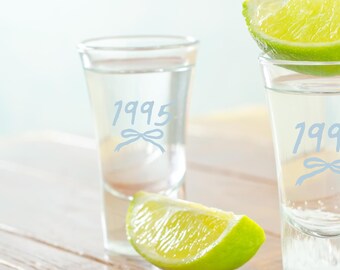 1995 Verre à shot, Verres pour le 30e anniversaire, Shot pour le 30e anniversaire, Cadeaux de 30e anniversaire, 30 ans sale, Tiny Bit Older, Cadeaux tequila, Mort à ma jeunesse
