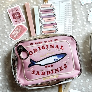 Sardine Geschenk, Buch-Liebhaber-Geschenkbox für Frauen, Ozean inspirierter Stil, Sardinen-Liebhaber, trendiges Sardinengeschenk, Fischzubehörtasche, Fischdose
