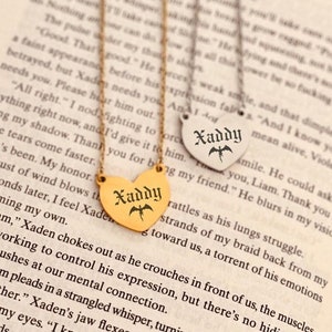 Fourth Wing Necklace, Xaden Riorson, Xaddy, Wingleader Necklace, Gold Dragon Necklace, Bookish Jewelry, Iron Flame Necklace, Xaddy Necklace