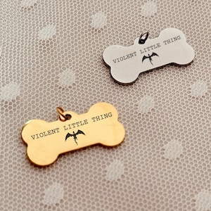 Bookish Dog Tag, Fourth Wing Collar, Fourth Wing Dog Collar, Bookish Dog Collar,Dog Name Tag Dragon, Dragon Scale Dog Tag, Bookish Dog