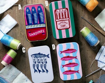 Sardine Needle Case, Cross Stitch Needle Case, Magnetic Needle Case, Travel Needle Case for Embroidery and Cross Stitch, Magnetic Needle Box