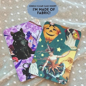Fall Kindle Insert, Black Cat Kindle Insert, Kindle Insert Fall, Retro Halloween Kindle, Spooky Kindle Insert, Goth Kindle Accessories