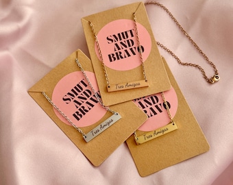 Despedida de soltera Bravo, Merchandising Bravo, Collar Bravo, Tres Amigas, Collar Bestie, Regalos Bravo, Temática Bravo, Collar icónico