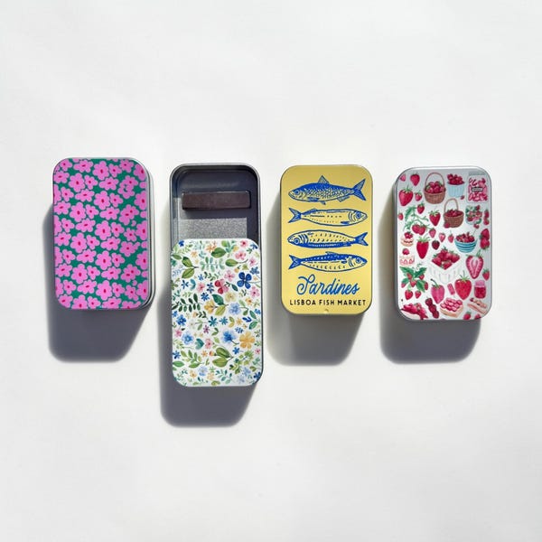 Sardine Needle Case, Cross Stitch Needle Case, Magnetic Needle Case, Travel Needle Case for Embroidery and Cross Stitch, Magnetic Needle Box