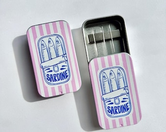 Sardine Needle Case, Cross Stitch Needle Case, Magnetic Needle Case, Travel Needle Case for Embroidery and Cross Stitch, Magnetic Needle Box