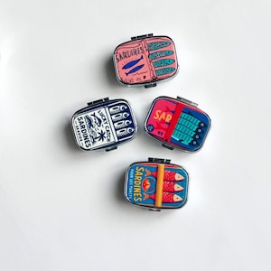 Sardine Toiletry Bag Engraved Pill Box: Tinned Fish Sardine Zip Clutch Sardine Mini Pouch Sardine Gift Sardines Lover Trendy Sardine Gift image 4