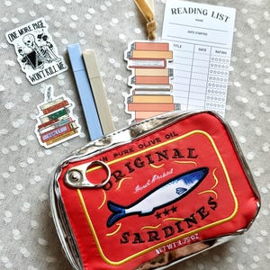 Sardine Gift, Book Lovers Gift Box For Women, Ocean Inspired Style, Sardines Lover, Trendy Sardine Gift, Fish Accessories Bag, Fish Can