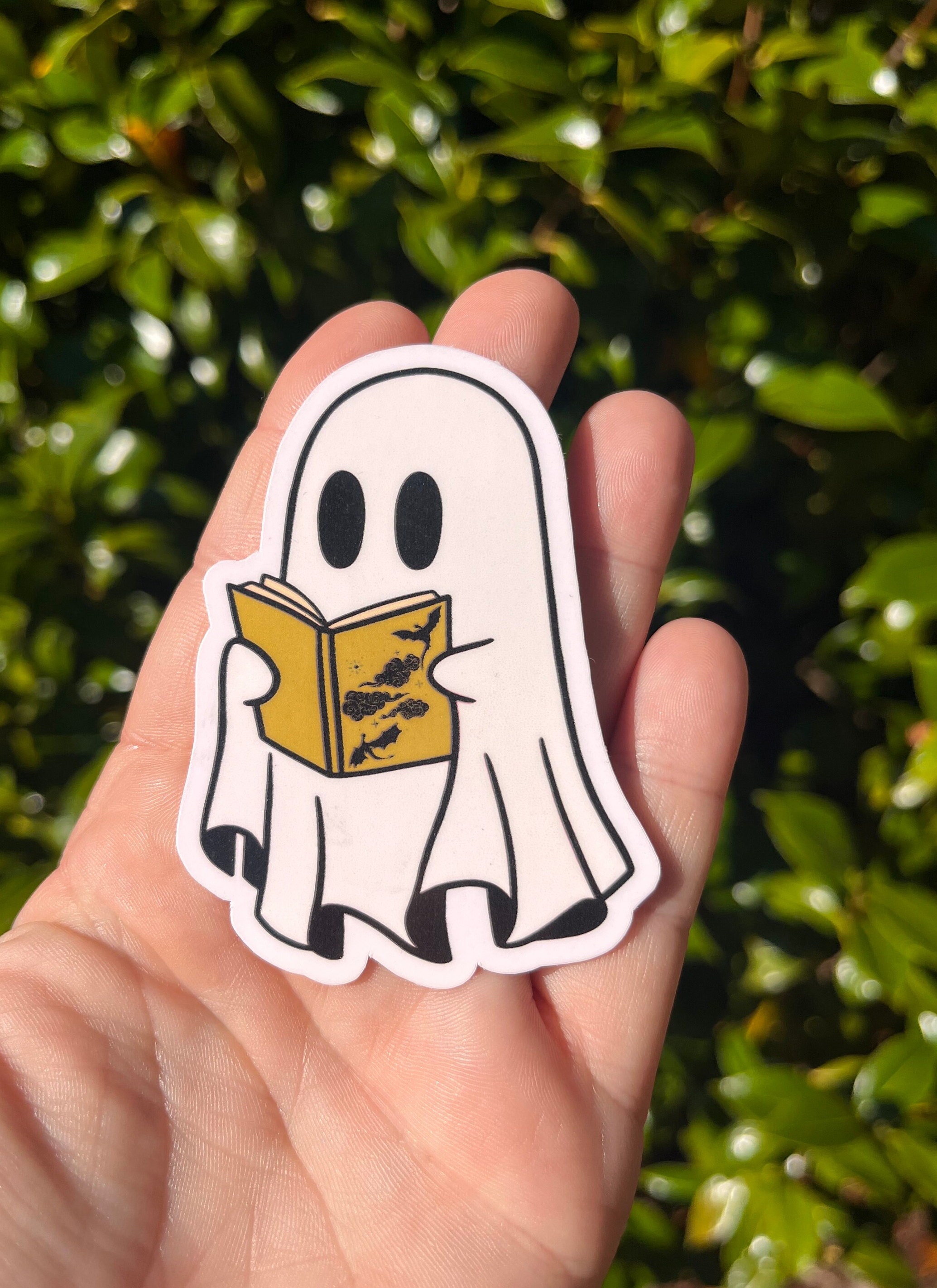 Reading Ghost Sticker, Ghost Reading Fourth Wing, Ghost Bookish Sticker ...