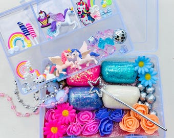 Unicorn magic Play-Doh box Unicorn Birthday Play Dough kit, Play Dough kit, play doh kit, Busy Box, Sensory Kit,Age 3+