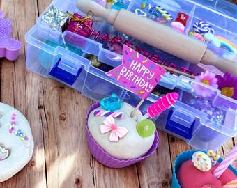 Birthday Play Dough Kit - Rolling Pin, Sensory Play Set,  Birthday Gift  for Kids, Playdough Activity Kit Age 3+