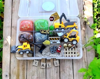 Construction Play Dough kit, Playdough kit, playdoh kit,Gift for Kids, Boys birthday gift, toddler gift,Boys Girls Gift,Play doh Sensory Kit