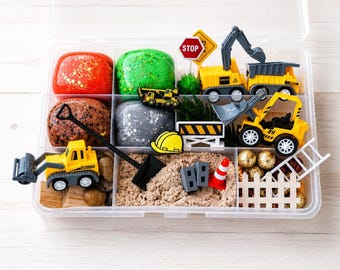 Kit de plastilina de construcción, kit de plastilina, kit sensorial de construcción, regalo para niños, regalo de cumpleaños para niños y niñas, a partir de 3 años.