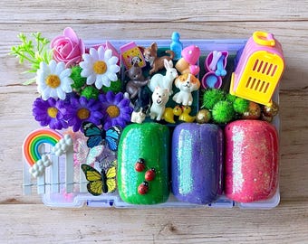Kit de plastilina de mascotas, kit de plastilina, kit de plastilina, kit de plastilina, cachorros, kit de plastilina, caja de actividades, kit sensorial, regalo para niños, caja sensorial. Edad 3+