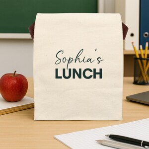 Personalized Lunch Bag With Strap, Custom Insulated Tote, Reusable Lunch Sack for Work and School, Customized Lunchbox for Kids