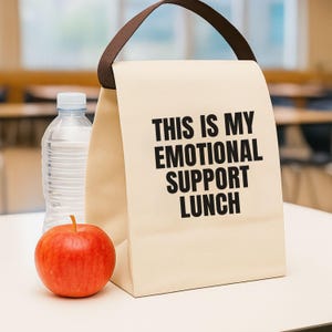Mental Health Lunch Bag, Canvas Lunch Bag, Insulated Lunch Tote, Reusable Lunch Sack, Eco-Friendly Lunch Box, Lunch Container