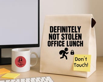 Zabawna płócienna torba na lunch, torba biurowa z humorem, prezent dla współpracowników