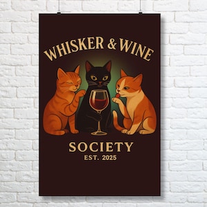Bar Cart Decor, Personalized Wall Art Cat Poster, Cat Lover Gift, Home Decor, Bedroom Wall Decor, Unique Cat Art Print