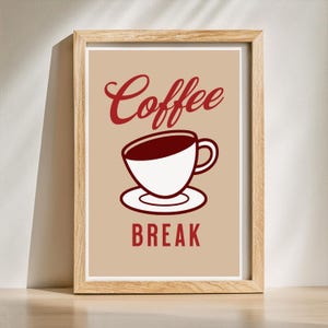Coffee Poster, Minimalist Coffee Wall Art Decor, Home Office Decor, Gift for Coffee Lovers, Inspirational Wall Art