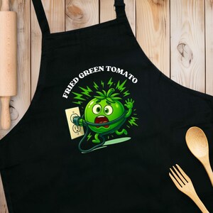 Funny Kitchen Apron, Fried Green Tomato Apparel—Fun Kitchen Gift, Cooking Apron, BBQ Gear, Chef Inspiration