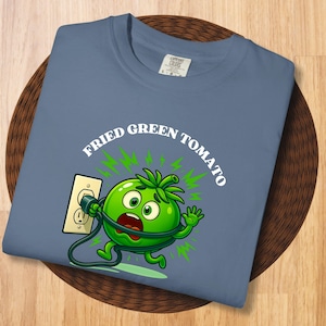 Foodie Gift Shirt, Comfort Colors Fried Green Tomato Unisex T-Shirt, Fun Vintage Graphic Tee for Southern Fans
