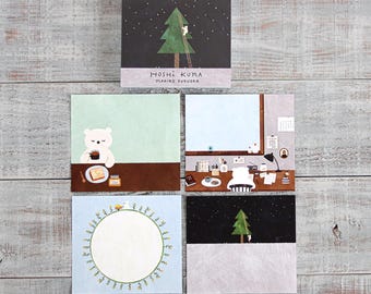 Memo Pad, Large, Tree with Bear & Ladder