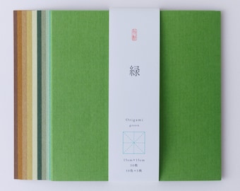 Origami, Washi, Shades of Greens