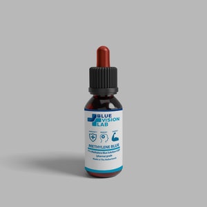 30 ml Solution de bleu de méthylène à 1 % de qualité USP compte-gouttes inclus image 1